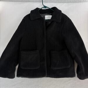 Rebecca Minkoff Black Sherpa Teddy Fleece Coat Women's Size XL